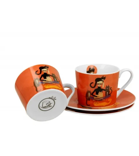 JUEGO 2 TAZAS CON PLATO CINDY AND CATS - Imagen 4