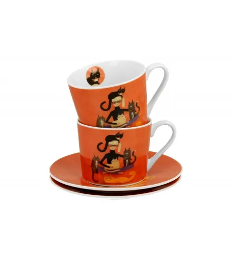 JUEGO 2 TAZAS CON PLATO CINDY AND CATS - Imagen 3