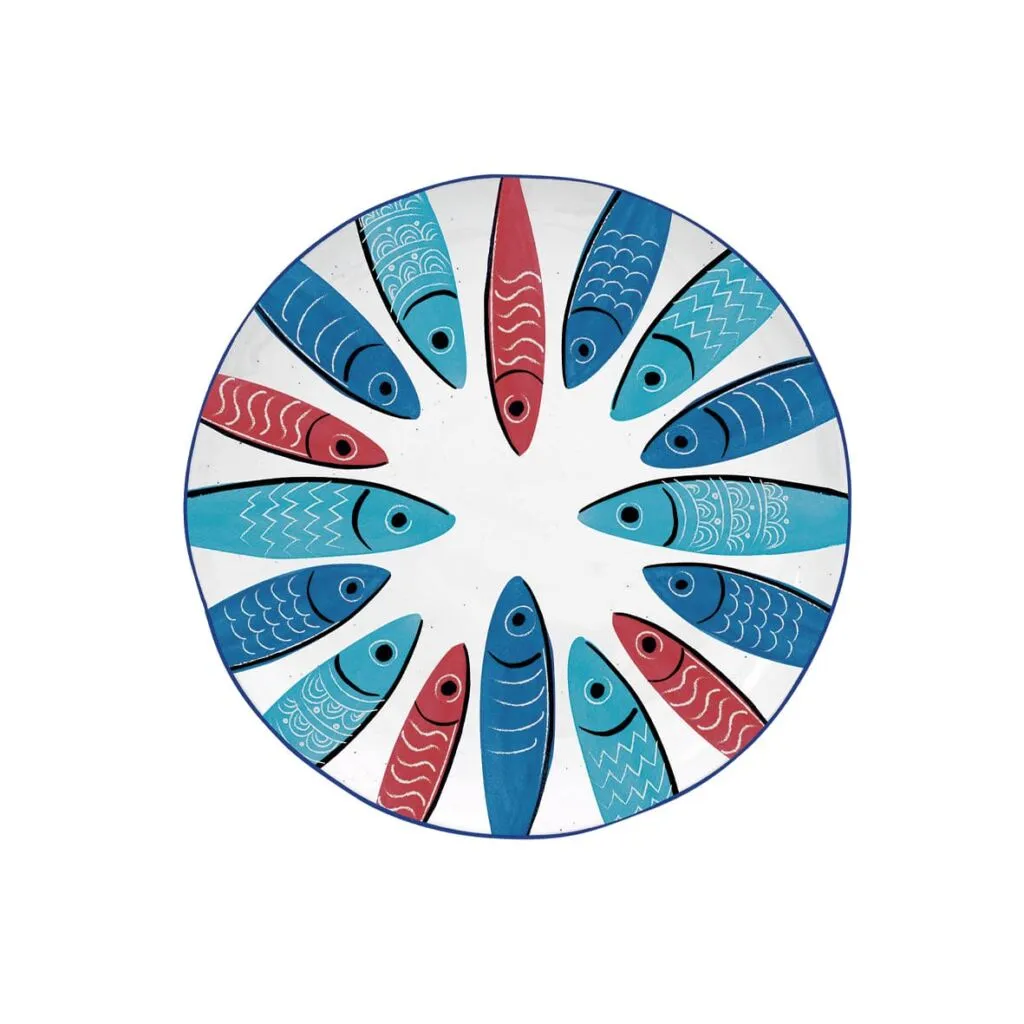 Plato auxiliar de porcelana Ø 21 cm FIESTA DE LA SARDINA «Easy Life» - Imagen 2