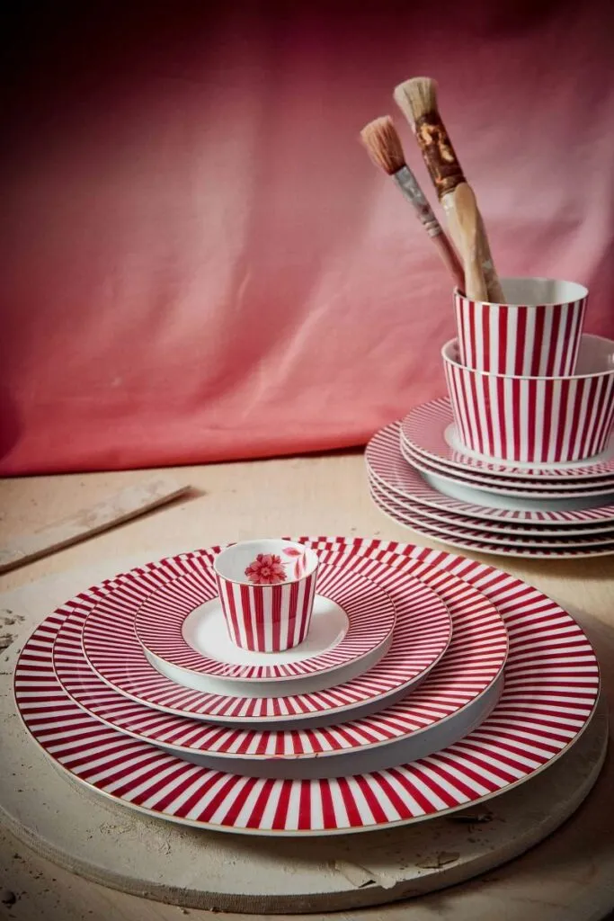 Plato Pastelero Royal Stripes Rosa Oscuro 17cm «Pip Studio» - Imagen 5