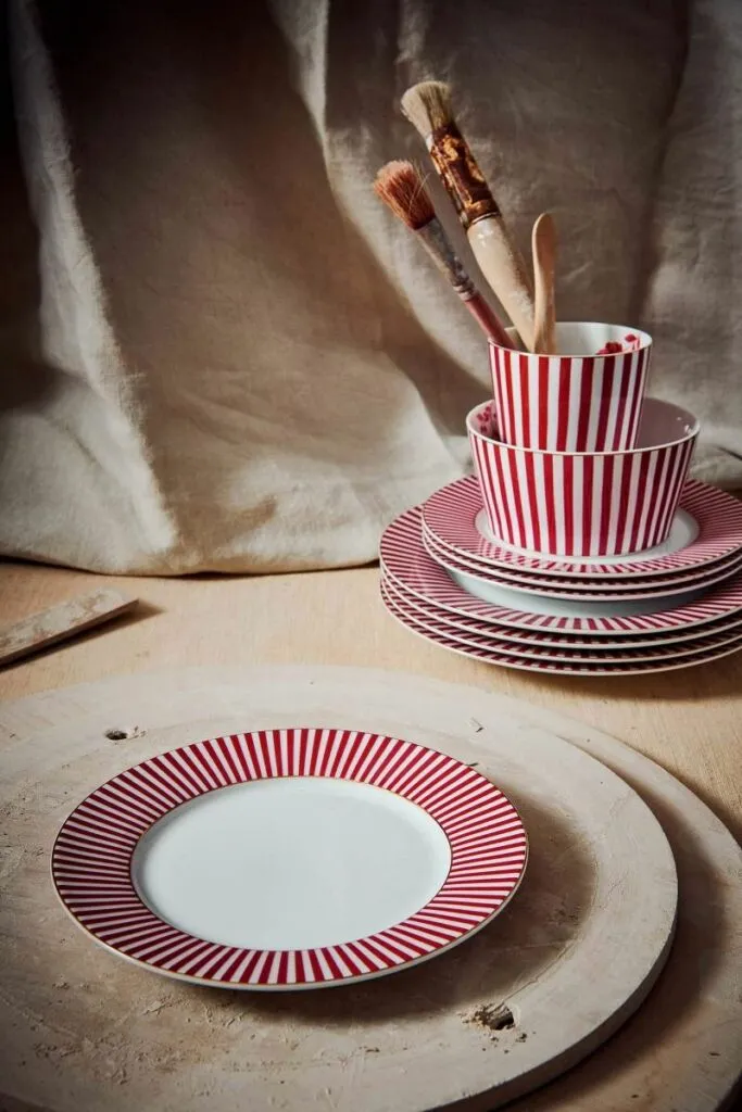 Plato Pastelero Royal Stripes Rosa Oscuro 17cm «Pip Studio» - Imagen 7