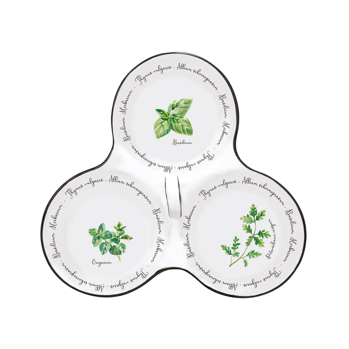 Set aperitivo porcelana 20,5×17 cm con 3 cuencos HERBARIUM