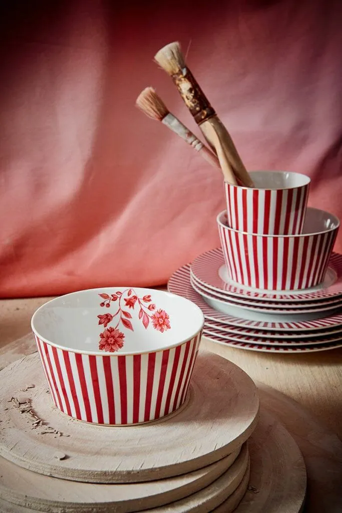 CUENCO ROYAL STRIPES 12 CM ROSA «PIP STUDIO» - Imagen 2