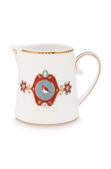 Jarra cremera Love Birds Medallion blanca 270ml. «PIP STUDIO»