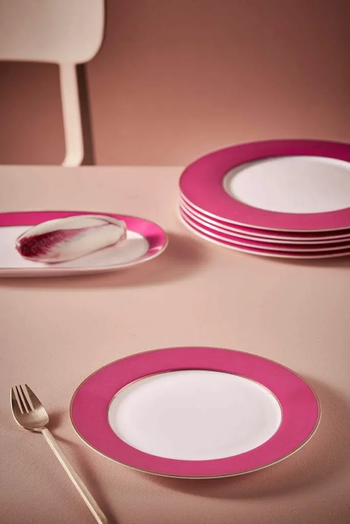 PLATO CHIQUE 17 CM. ORO-ROSA «PIP STUDIO» - Imagen 2