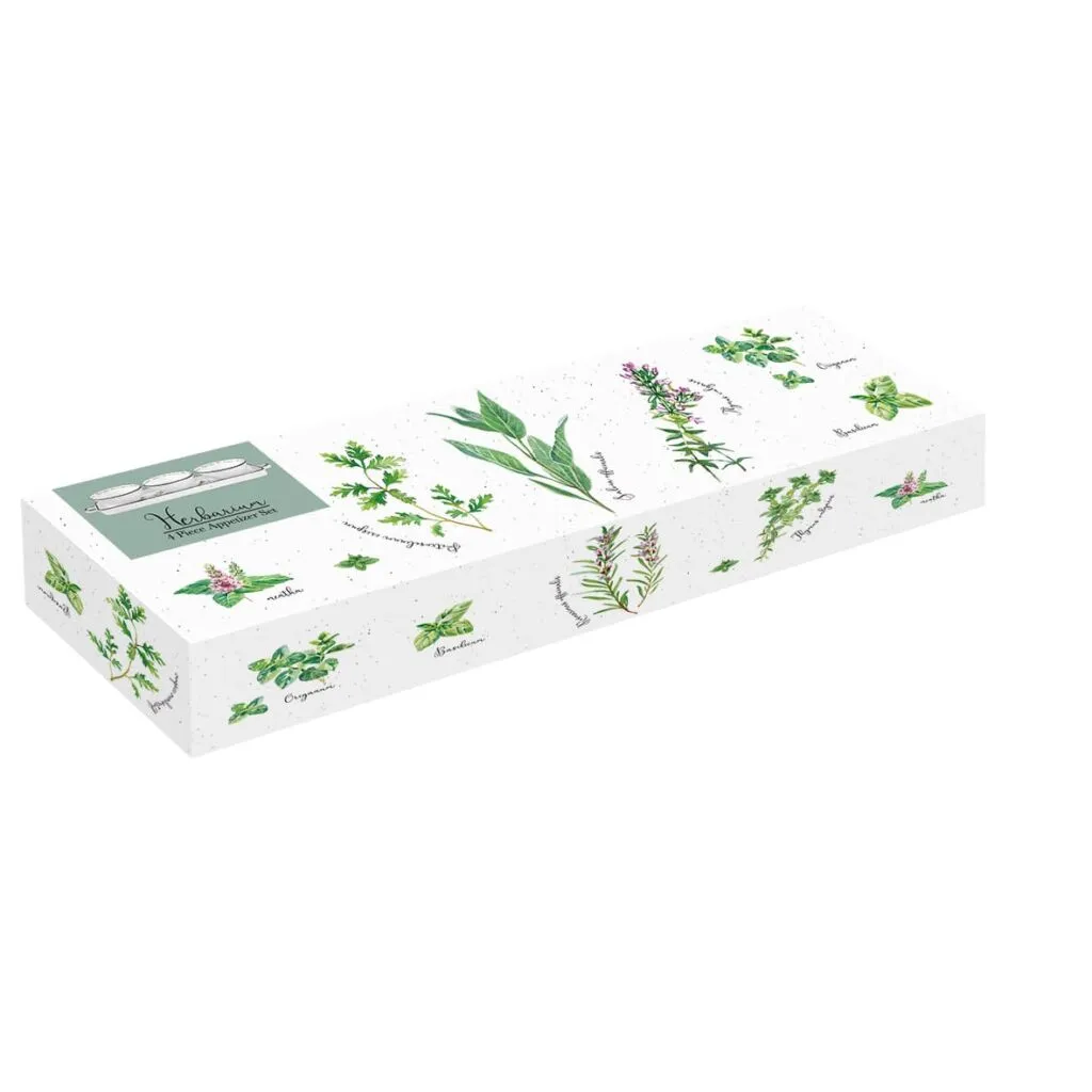 Set aperitivo porcelana 37×10 cm con 3 cuencos Ø 10 cm HERBARIUM «Easy Life» - Imagen 3