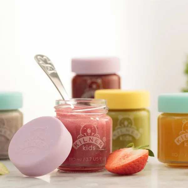 SET 6 TARROS DE VIDRIO PARA POTITOS 110 ML. «KILNER KIDS» - Imagen 2