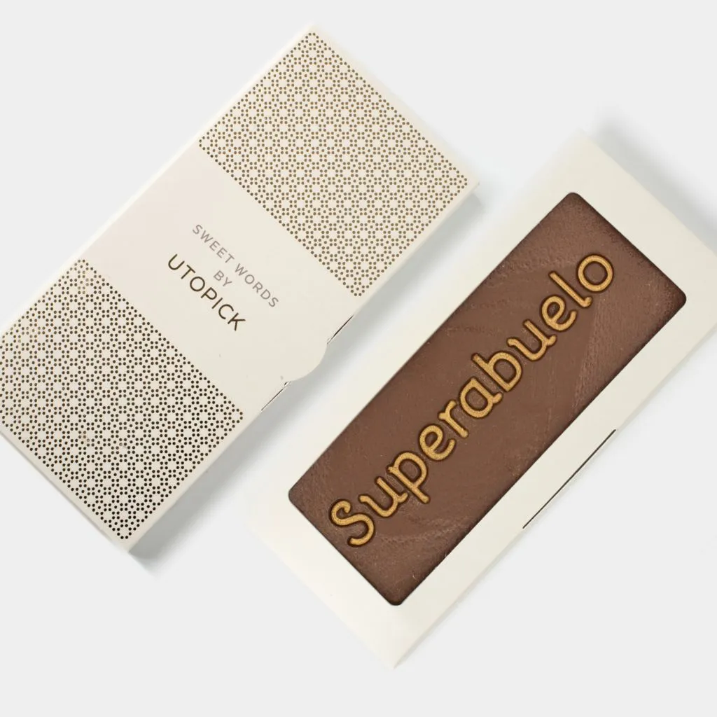 Tableta de chocolate con mensaje «Superabuelo»