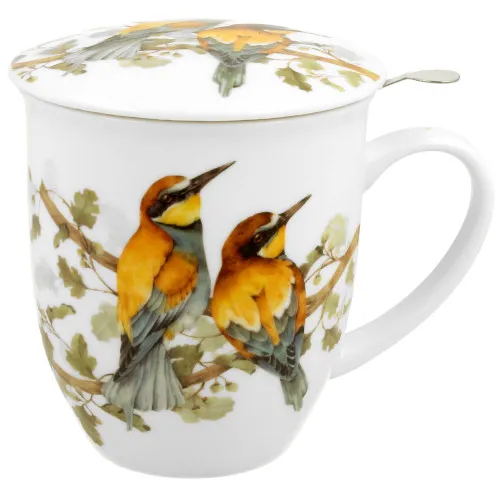 TISANERA (TAZA CON FILTRO Y TAPA) WORLD OF BIRDS «DUO»