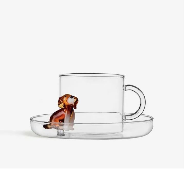 TAZA Y PLATO GOLDEN RETRIVER 300 ML «ICHENDORF MILANO»