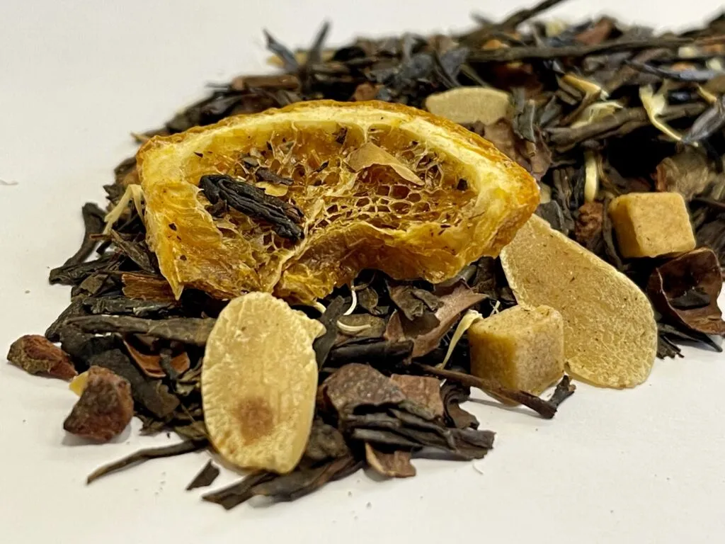 Te negro naranja y caramelo crunch