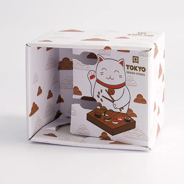 Taza Kawaii Gato Suerte Sushi 380ml «Tokyo Design» - Imagen 4