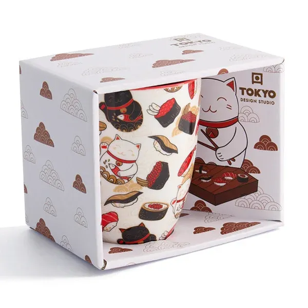 Taza Kawaii Gato Suerte Sushi 380ml «Tokyo Design» - Imagen 2