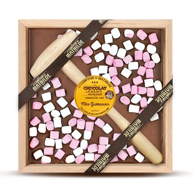 TABLETA DE CHOCOLATE CON MARTILLO MINI MARSHMALLOWS «LE COMPTOIR DE MATHILDE»