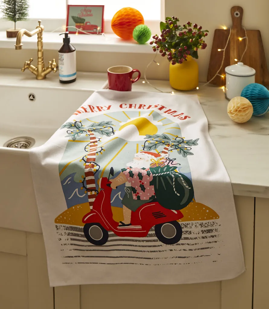 Paño de cocina de algodón reciclado Sunny Santa «Ulster Weavers» - Imagen 2