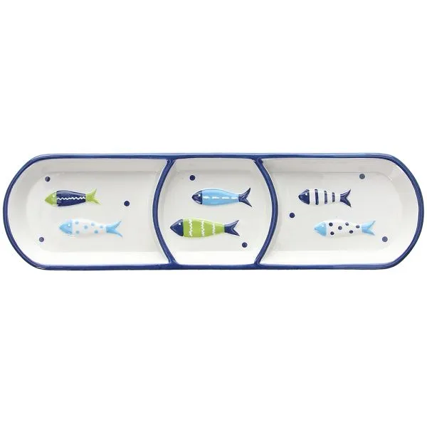 Fuente triple cerámica Aquatic «28,5cm Azul Tognana» - Imagen 2