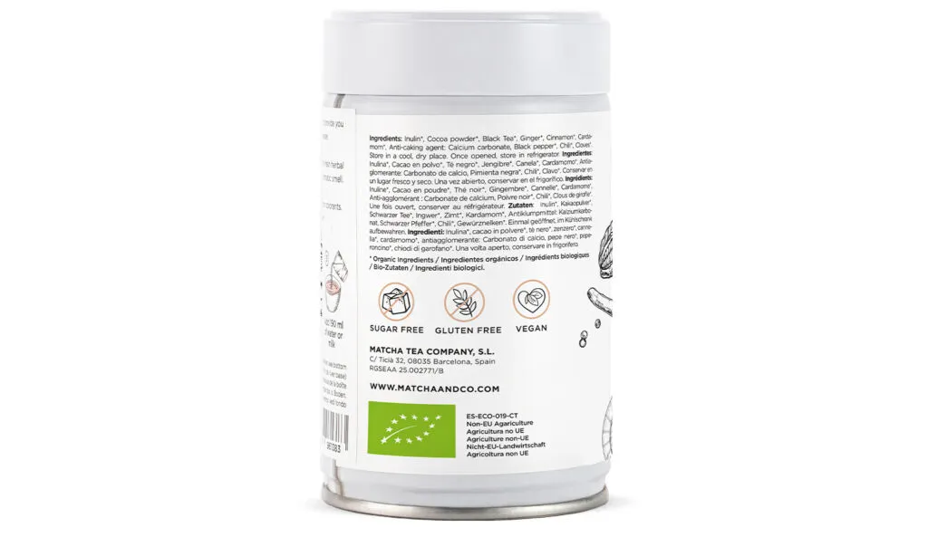 Té Cacao Spicy Chai orgánico en polvo.100 g. «Matcha&Co» - Imagen 2