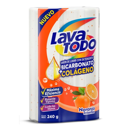 LAVATODO NARANJA 230G BARRA
