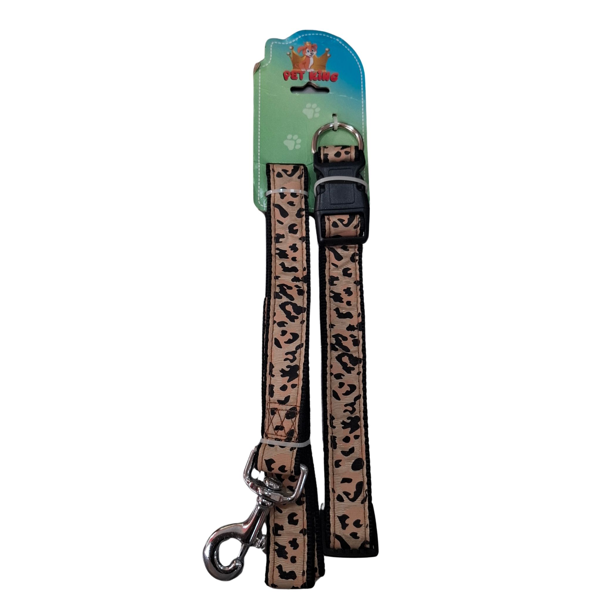 COLLAR CCORREA P/MASCOTAS LEOPARDO PET KING