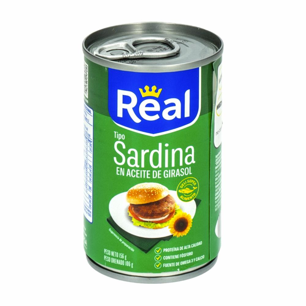 TINAPA SARDINA ACEITE GIRASOL REAL 156G