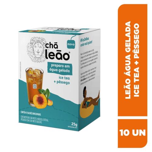 Té Chá Leáo Ice te y Durazno 20Gr 10Saches Marca Leáo