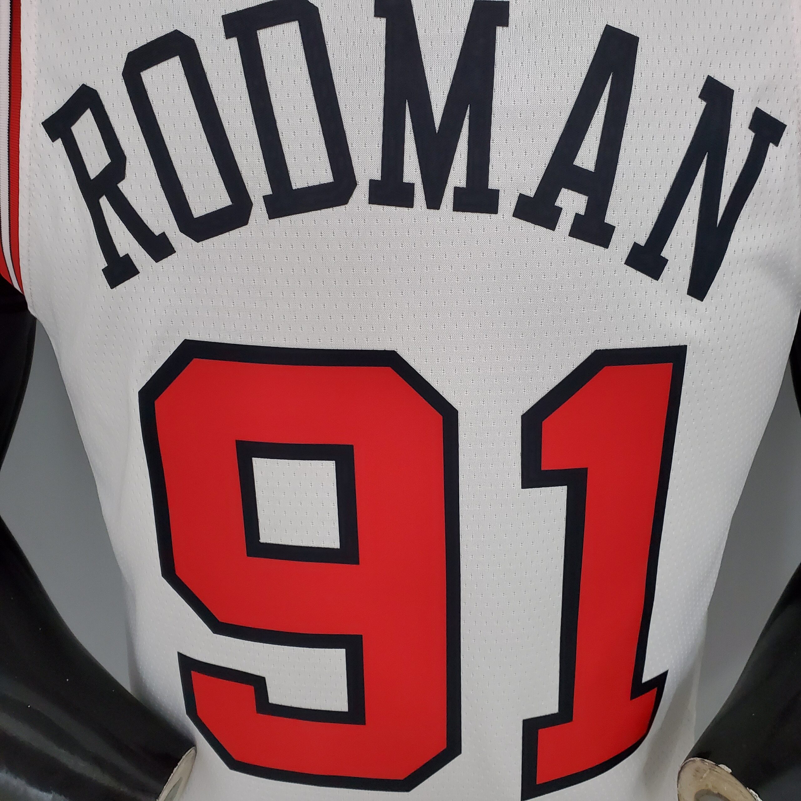 Camiseta Chicago Bulls Rodman #91 White - Imagen 2