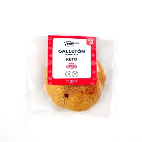 Galletón de Frambuesa sin Azúcar Keto. 1 Un. Marca Tremus