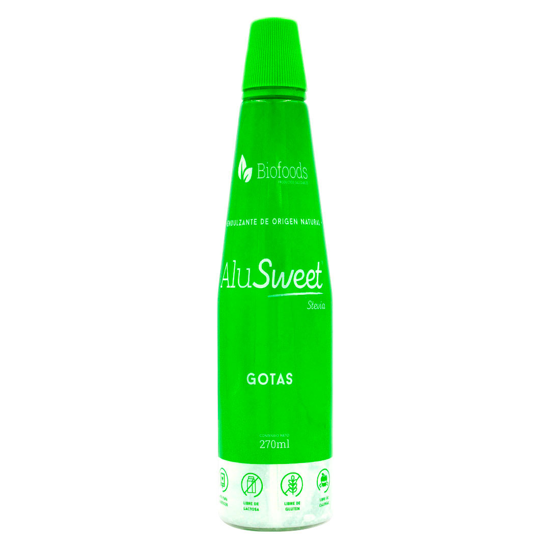 Alusweet Stevia 270 ml Marca Biofoods