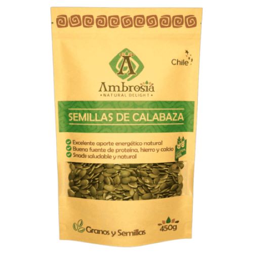 Semilla de Calabaza Libre de gluten 450 grs marca Ambrosia