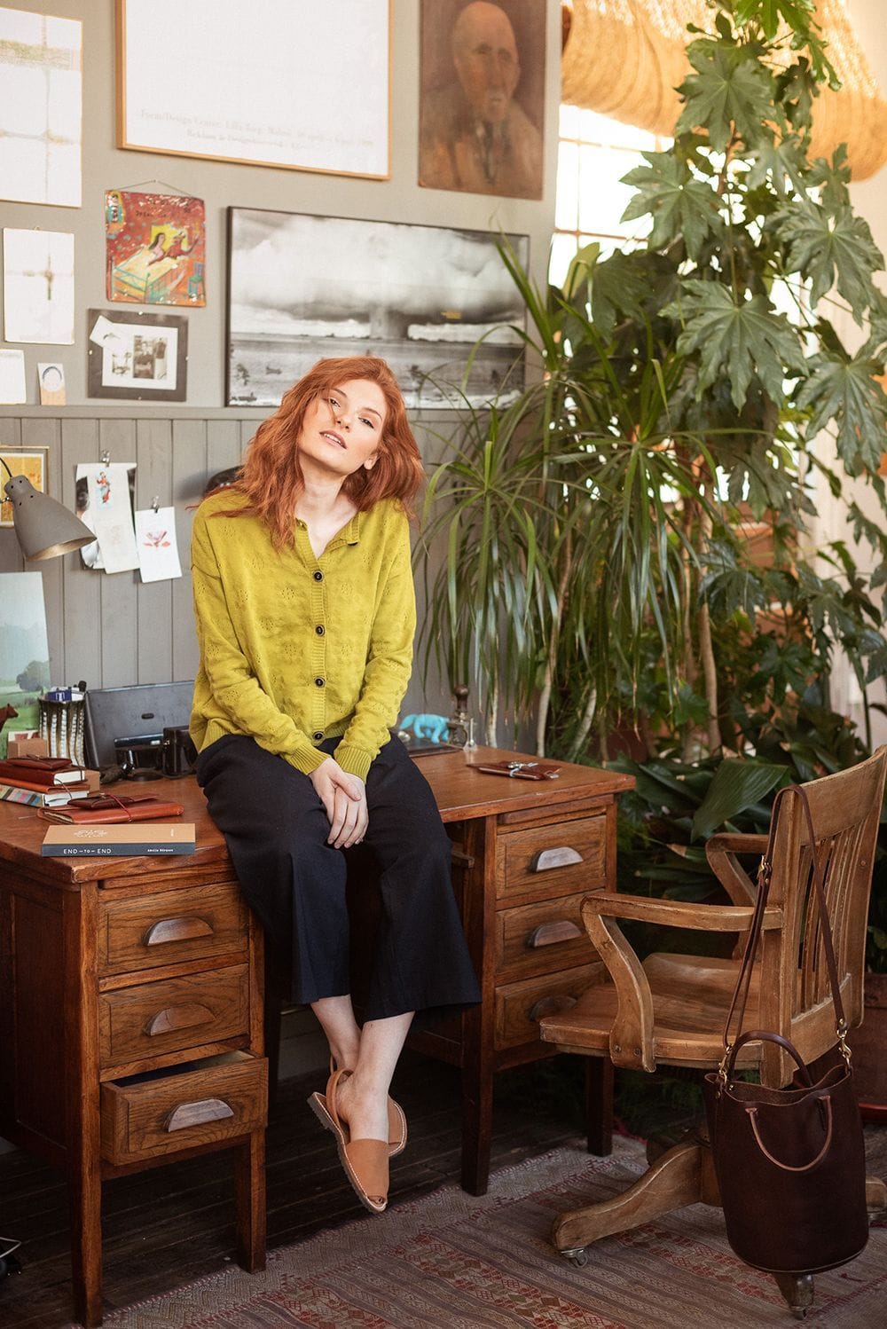 Chaqueta de punto calada color pistacho - Imagen 3