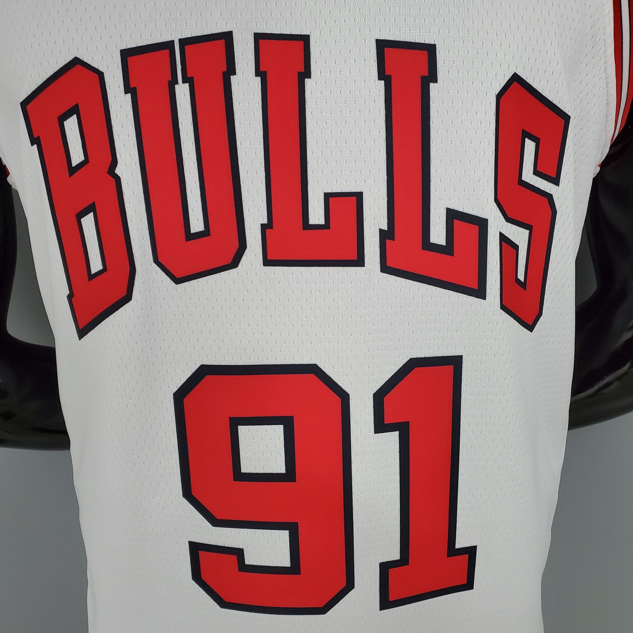 Camiseta Chicago Bulls Rodman #91 White - Imagen 7