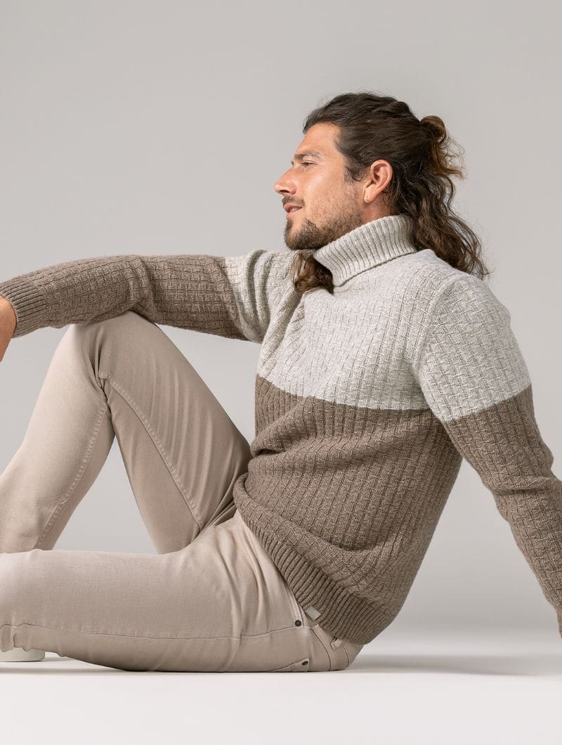 Jersey de lana cuello alto para hombre 100% orgánico - Imagen 7