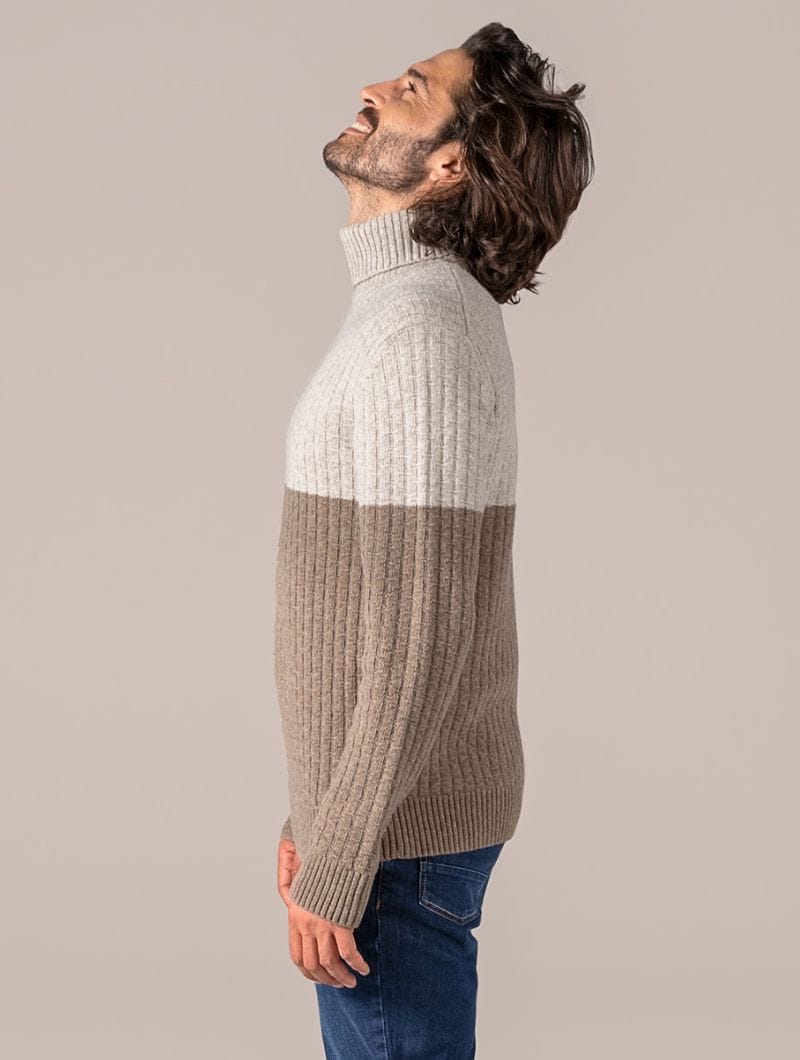 Jersey de lana cuello alto para hombre 100% orgánico - Imagen 4