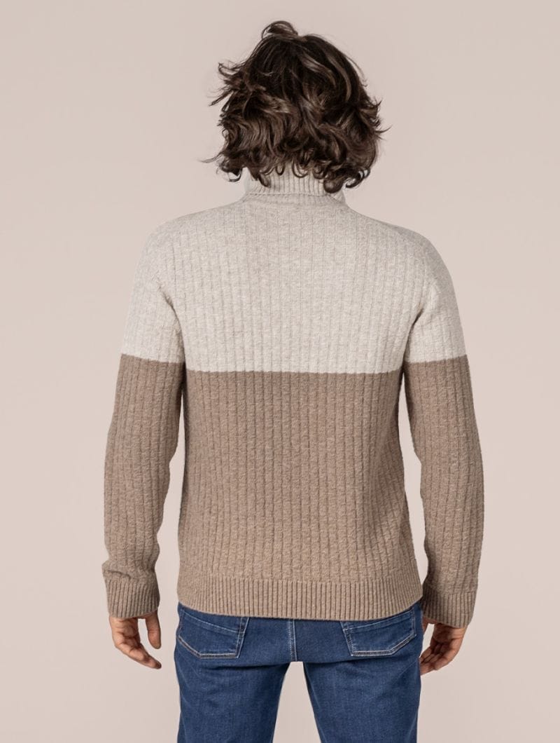 Jersey de lana cuello alto para hombre 100% orgánico - Imagen 5