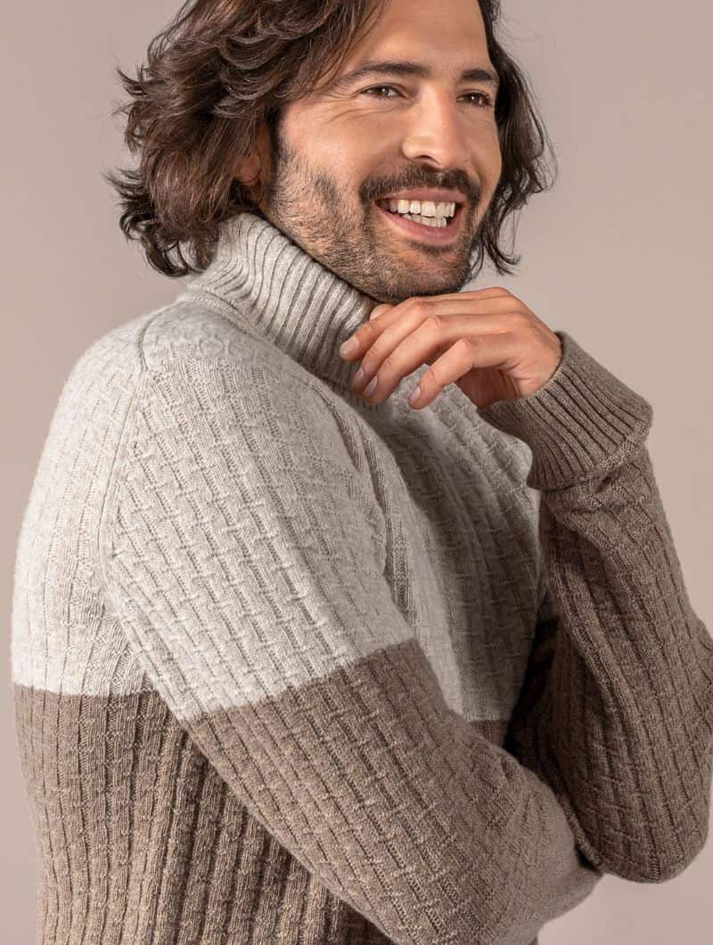 Jersey de lana cuello alto para hombre 100% orgánico - Imagen 2