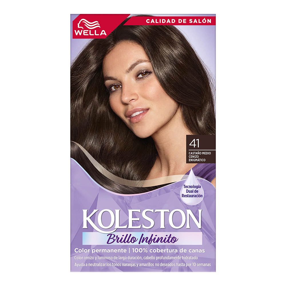 Tinte para Cabello KOLESTON Kit Castaño Medio Enigmatico #41