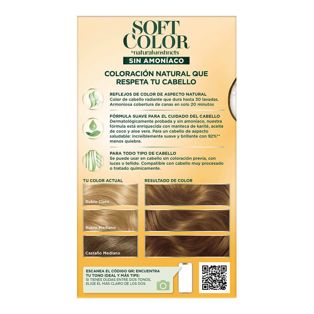 Tinte para Cabello SOFT COLOR Kit Rubio Cenizo #71 - Imagen 2