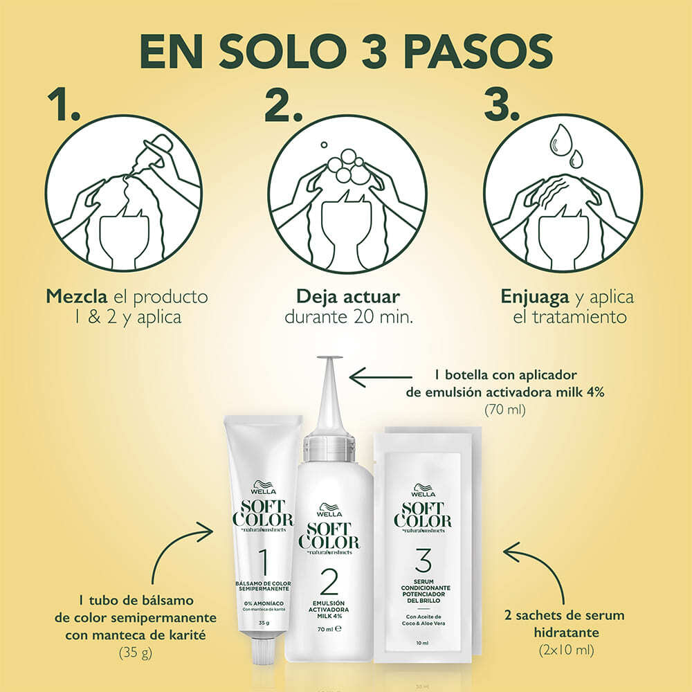 Tinte para Cabello SOFT COLOR Kit Rubio Cenizo #71 - Imagen 5