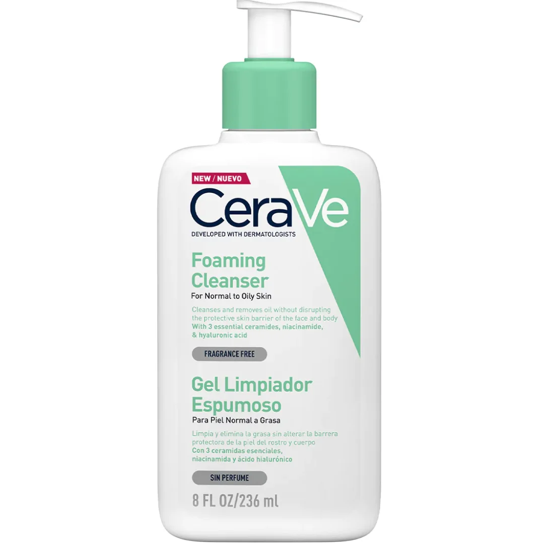 CeraVe Gel Limpiador Espumoso 236 ML piel normal a grasa