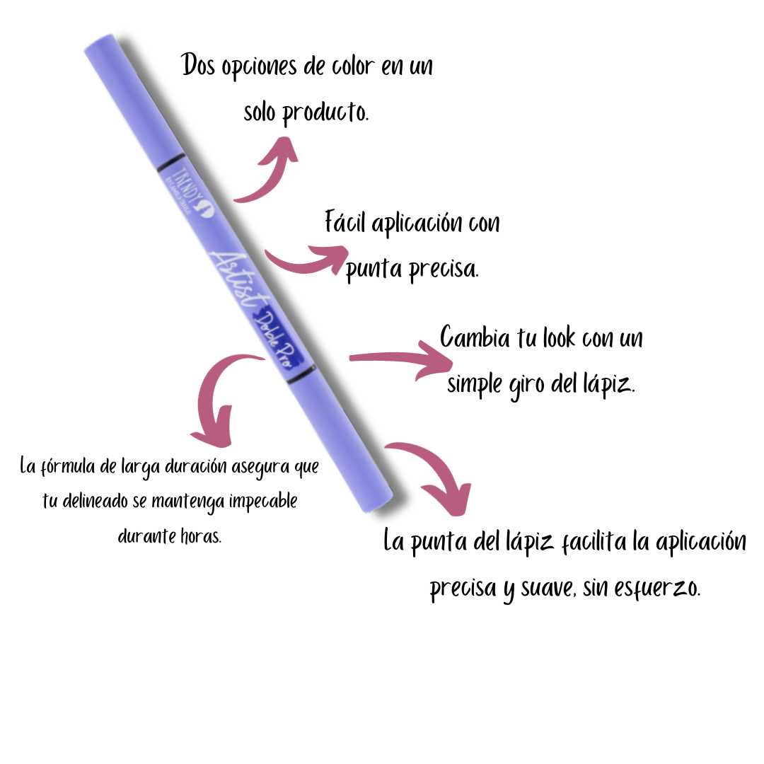 Delineador negro cafe artist trendy - Imagen 2