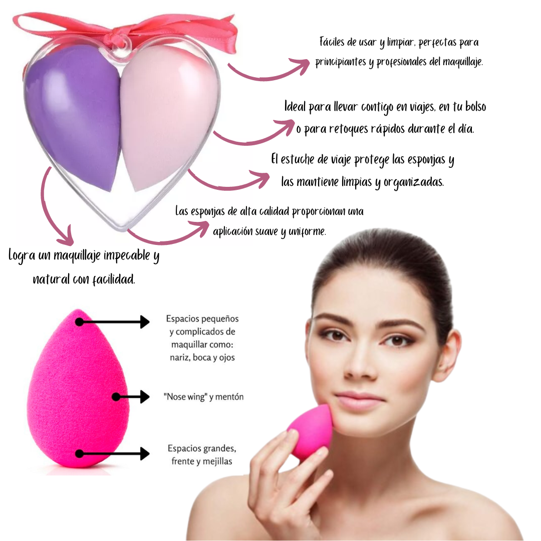 Kit x2 Beauty blender estuche - Imagen 2