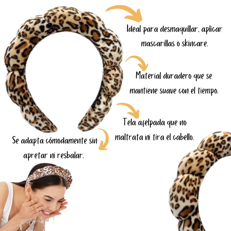 Balaca puffy skincare makeup animal print - Imagen 2