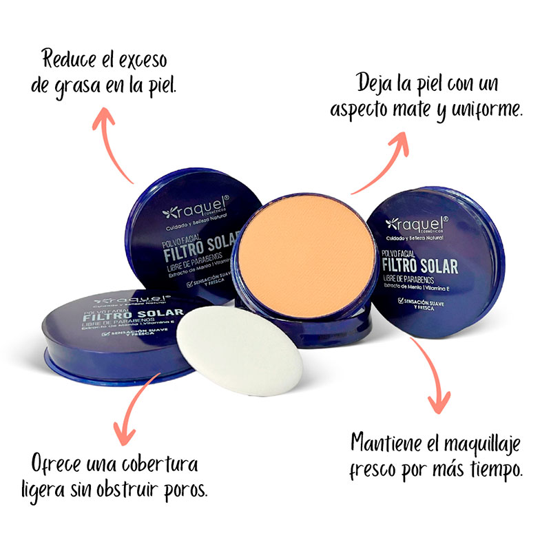 Polvos Compactos Raquel Filtro Solar Menta Piel Grasa - Imagen 2